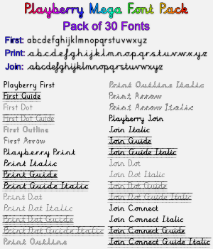 (image for) Playberry Handwriting Fonts