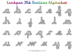 Free Handwriting Worksheet Linkpen25b Outline Alphabet