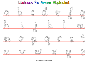 Free Handwriting Worksheet Linkpen9a Arrow Alphabet